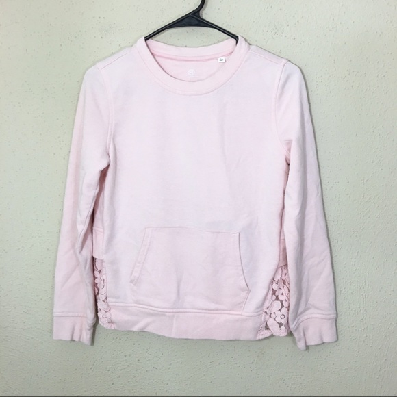 Ag Adriano Goldschmied Tops - AG Adriano Goldschmied Pink Pullover Lace Hem L
